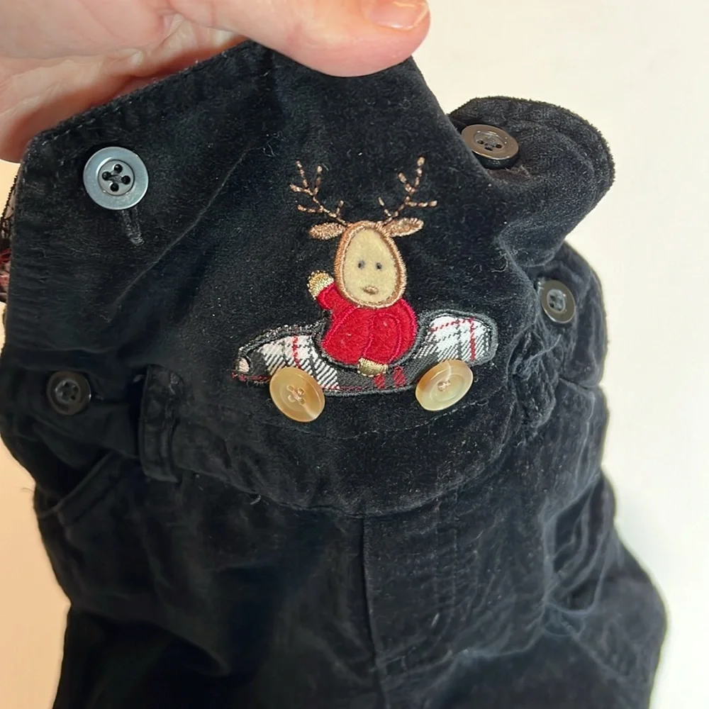 Children’s Place -‎ 3-6m unisex reindeer velour/velvet overalls